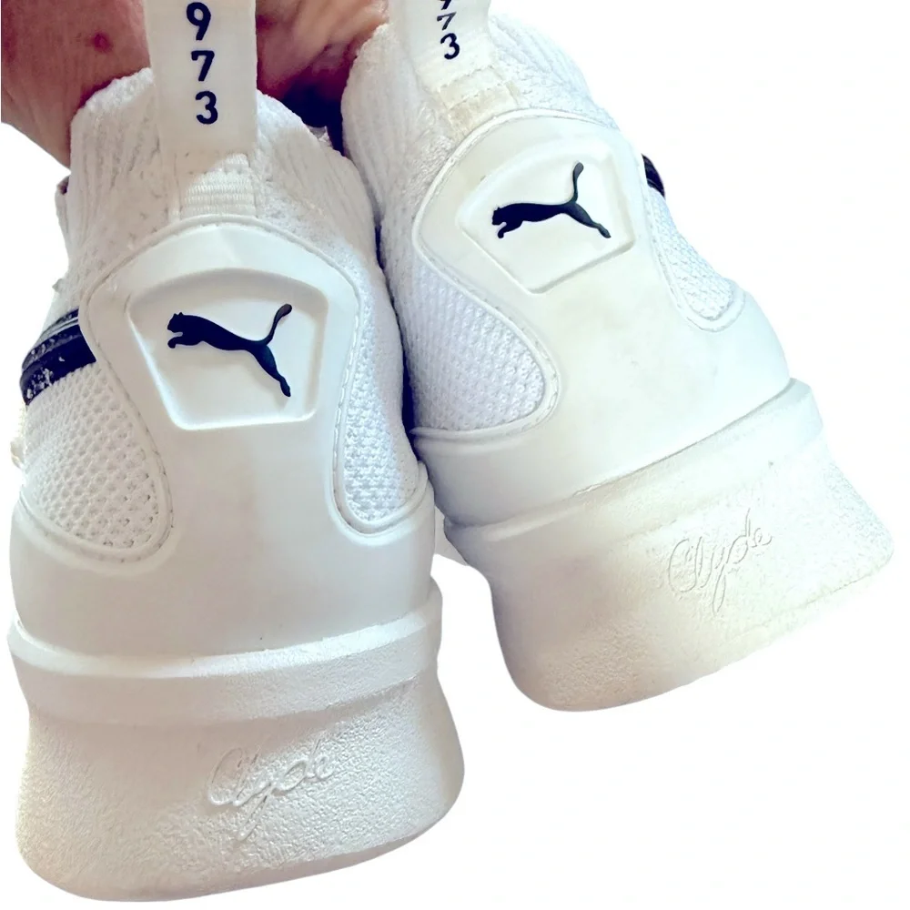 Puma Clyde Court Sneakers GW Jr Boys White Mesh with Black Stripe, size 5.5 - Picture 6 of 8